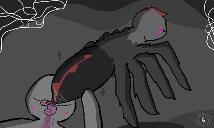 blush bodily_fluids breeding_mount duo egg female feral genital_fluids genitals impregnation male male/female ovipositor penis precum pulsing spider_web sweat thrusting bernabus arachnid arthropod spider 5:3 absurd_res hi_res