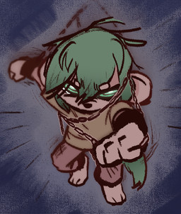 3_toes anthro arm_warmers armwear barefoot big_ears bound candy chain chained chained_cuffs chocolate chocolate_chips clenching clothing collar cuff_(restraint) dessert feet female fist fluffy fluffy_tail food green_eyes green_hair green_tail hair leggings legwear looking_at_viewer paws resisting restrained restraints shackled_wrists shackles shirt simple_background solo tail toes topwear marpystar strawby_(marpystar) canid canine canis domestic_dog hybrid lagomorph leporid mammal rabbit trans_(lore)