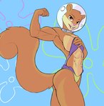 abs anthro bikini breasts brown_body brown_eyes brown_fur buckteeth butt clothing covering covering_breasts female flexing flower flower_cloud_(spongebob) fur looking_at_viewer muscular muscular_anthro muscular_arms muscular_female plant smile solo swimwear teeth tree two-piece_swimsuit underwater water f_draws nickelodeon spongebob_squarepants sandy_cheeks mammal rodent sciurid tree_squirrel hi_res