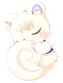ambiguous_gender anthro bed_sheet bedding big_tail bird's-eye_view blue_clothing blue_inner_ear blue_shirt blue_topwear blush blush_stickers bottomless brown_body brown_fur brown_tail chibi clothed clothing curled_tail eyes_closed fluffy fluffy_tail fur head_tuft high-angle_view holding_tail inner_ear_fluff kemono leg_markings lying markings multicolored_body multicolored_fur multicolored_tail on_side open_mouth pawpads pink_pawpads shirt simple_background sleeping socks_(marking) solo tail tail_hug tan_body tan_ears tan_fur tan_inner_ear_fluff tan_tail topwear tuft white_background white_body white_clothing white_fur white_shirt white_tail white_topwear nakimayo animal_crossing nintendo marshal_(animal_crossing) mammal rodent sciurid tree_squirrel hi_res male_(lore)