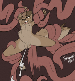 abdominal_bulge anal anal_orgasm anal_penetration anthro arm_grab balls belly bodily_fluids brown_body brown_fur cross-eyed cum cum_while_penetrated ejaculation eye_roll folded_ears foreskin freckled_face freckles fur genital_fluids genitals hands-free leg_grab looking_pleasured male male_focus male_penetrated nipples orgasm penetration penis restrained restrained_by_tentacles small_penis spots spotted_balls spotted_genitalia spotted_legs spotted_thighs spread_legs spreading tail tail_grab tentacle_in_ass tentacle_penetration tentacles tentacles_around_arms tentacles_around_legs tentacles_everywhere tentacles_on_male thrust_lines thrusting tongue tongue_out young young_male young_penetrated goodestboye canid canine canis domestic_dog mammal 2024 digital_media_(artwork) hi_res