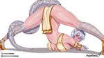 ass_up big_breasts bottomwear breast_squish breasts broken_horn clothed clothing female footwear grey_hair hair high_heels horn jack-o'_pose loincloth pose pupils red_eyes shoes slit_pupils solo squish pashapencil mythology animal_humanoid dragon dragon_humanoid humanoid mythological_creature mythological_scalie scalie scalie_humanoid 2024 hi_res