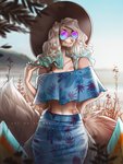 2020 5_fingers anthro breasts canid canine clothed clothing day detailed_background digital_media_(artwork) female fingers hair hi_res mammal outside sky smile solo standing thessa_(shycyborg) yasmil