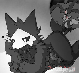 absorption_vore ambiguous_gender andromorph andromorph/ambiguous anthro anus bodily_fluids cum cum_in_vagina cum_inside duo forced fur genital_fluids genitals heart_symbol intersex intersex/ambiguous penetration rape sex simple_background tentacle_rape tentacle_sex tentacles transformation vaginal vaginal_penetration vore vulva zoruabydefault changed_(video_game) nintendo pokemon chris_the_lucario puro_(changed) canid canine generation_4_pokemon goo_creature lucario mammal pokemon_(species) 2018 greyscale monochrome