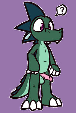 3_toes 4_fingers aged_down anthro balls claws cute_fangs erection fangs feet finger_claws fingers front_view genitals glans green_balls green_body green_hair green_scales hair humanoid_genitalia humanoid_penis innocence looking_down male motion_lines nude penis pink_glans pink_penis poking_penis pupils purple_background purple_eyes purple_pupils question_mark scales sharp_teeth simple_background solo speech_bubble teeth toes white_claws young young_anthro young_male ultilix european_mythology mythology emerald_(ultilix) dragon mythological_creature mythological_scalie scalie western_dragon 2026 digital_media_(artwork)