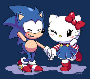 accessory anthro anthro_on_anthro black_eyes black_whiskers blue_body blue_ears blue_fur blue_quills blue_tail blush blush_lines boots bow_ribbon clothing countershade_face countershade_torso countershading crossover_ship duo eyelashes eyes_closed female female_anthro footwear fur gloves hair_accessory hair_bow hair_ribbon hand_behind_head hand_behind_own_head hand_holding hand_on_cheek hand_on_own_cheek handwear hedgehod looking_at_another male male/female male_anthro multicolored_clothing one_eye_closed overall_dress pattern_clothing pink_blush red_blush red_boots red_bow red_clothing red_footwear red_hair_bow red_shoes ribbons shoes short_tail simple_background smile standing striped_clothing stripes tail tan_arms tan_body tan_countershading tan_inner_ear text transparent_background two_tone_clothing whiskers white_body white_clothing white_ears white_fur white_gloves white_handwear white_sclera gaturo hello_kitty_(series) sanrio sega sonic_the_hedgehog_(series) hello_kitty_(character) sonic_the_hedgehog domestic_cat felid feline felis mammal 2017 alpha_channel artist_name crossover digital_drawing_(artwork) digital_media_(artwork) shaded watermark