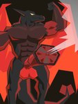 abs anthro balls biceps big_balls big_muscles big_penis black_body black_scales bodily_fluids fin flexing flexing_bicep genital_fluids genitals glowing glowing_balls glowing_body glowing_eyes glowing_genitalia glowing_penis glowing_scales glowing_wings hot_metal huge_balls huge_muscles huge_penis leaking machine male mechanical_penis membrane_(anatomy) membranous_wings metal_scales mine muscular pecs penis prehensile_tail red_wings scales solo steam tail tail_fin wings yellow_eyes felix_bardner mythology toste dragon humanoid mythological_creature mythological_scalie robot robot_anthro robot_humanoid scalie 2023 3:4 absurd_res hi_res