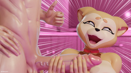 5_fingers abs anthro anthro_focus balls big_penis black_nose breasts brown_body brown_ears brown_fur claws collar collar_only duo erection eyebrows eyelashes faceless_character faceless_human faceless_male fangs female female_anthro female_focus female_on_human fingernails fingers funny_face fur genitals gesture glans glistening glistening_body glistening_genitalia glistening_penis glistening_skin hand_gesture hand_on_hip hand_on_own_hip hand_on_penis holding_penis human_on_anthro interspecies light-skinned_male light_body light_skin looking_up male male/female male_human male_on_anthro multicolored_body multicolored_ears multicolored_fur nails nude nude_anthro nude_female nude_human nude_male open_mouth open_smile penis pink_background pink_claws pink_glans pink_tongue red_collar red_eyes simple_background smile solo_focus tan_body tan_ears tan_eyebrows tan_eyelids tan_fur teeth text thumbs_up tongue vein veiny_penis white_body white_breasts white_fur stinkicatz da.nilkaz_(modeler) valorlynz_(modeler) max_(taciticooldad) shiba_(shibashibs) canid canine canis domestic_dog human mammal shiba_inu spitz 16:9 2025 3d_(artwork) artist_name digital_media_(artwork) hi_res widescreen
