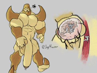 annoyed anthro arm_spikes ball_squeeze balls_eating big_muscles castration cock_and_ball_torture cock_vore eating_genitalia exoskeleton feet flaccid genital_mutilation genital_torture genitals group huge_muscles hyper hyper_genitalia inside_balls inside_penis internal macro male micro micro_in_penis muscular muscular_male mutilation oblivious penile penis shoulder_spikes size_difference smaller_pred spikes spikes_(anatomy) urethral vore walking yellow_body joyhouser cheesecake_(joyhouser) animal_humanoid arthropod arthropod_humanoid beetle canid canine humanoid insect insect_humanoid mammal 4:3 hi_res