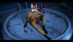 4_fingers anthro clothing fingers male night prison_uniform prisoner sitting sitting_on_ground solo water_tower wolf-skyline back_to_the_dawn thomas_(bttd) canid canine fox mammal 2024 hi_res