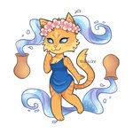 anthro blue_clothing blue_eyes card clothing female flower flower_accessory flower_crown fortune_telling major_arcana plant simple_background solo tarot tarot_card the_star_(tarot) water water_jug white_background teddyccino the_arcana:_a_mystic_romance the_star_(the_arcana) domestic_cat felid feline felis mammal tabby_cat 1:1