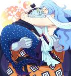 abstract_background blush bridal_carry carrying_another clothed clothing duo eyes_closed hug jinbei_(clothing) male male/male membrane_(anatomy) muscular obese overweight romantic romantic_ambiance romantic_couple scar split_form tattoo topless tusks webbed_hands ntm one_piece fukaboshi jinbe animal_humanoid fish fish-men_(one_piece) fish_humanoid humanoid marine marine_humanoid merfolk 2012