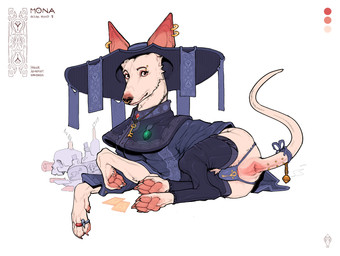 anal_only anatomically_correct anatomically_correct_genitalia animal_genitalia animal_vulva ankh anus anus_only barely_visible_genitalia barely_visible_vulva bell big_ears bone camel_toe candle canine_genitalia canine_vulva canine_vulva_outline clothed clothed_feral clothing easy_access eyebrow_piercing facial_piercing female feral footwear furgonomic_piercing furgonomics gem genital_outline genitals hat headgear headwear jewelry keyholding legwear looking_at_viewer multicolored_body necklace nose_piercing panties paw_ring paws piercing potion potion_bottle red_eyes ring septum_piercing simple_background skull smile socks solo tail tail_piercing thigh_highs two_tone_body underwear vulva vulva_outline white_background syn-6 mona_(syn-6) canid canine canis domestic_dog ibizan_hound mammal primitive_dog primitive_hunting_dog digital_media_(artwork) hi_res shaded simple_shading