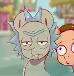 duo male screencap screencap_background shadow minckies adult_swim cartoon_network friendship_is_magic hasbro my_little_pony rick_and_morty morty_smith rick_sanchez equid equine horse mammal pony 2017 hi_res