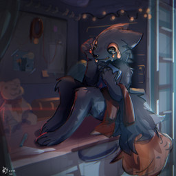 3_toes 4_fingers addiction anthro bed bent_legs big_ears big_eyes biped black_body black_ears black_fur black_nose black_tail bodily_fluids brown_eyes bunk_bed cheek_tuft collar corkboard crying dark date depressing detailed_background digitigrade dipstick_tail drug_addict emotional emotional_damage facial_tuft fangs feet fingers flashback fluffy fluffy_tail fur furniture gesture glowing glowing_eyes gold_medal hand_gesture head_tuft holding_object holding_paper holding_scarf humanoid_hands insane_eyes inside journal knee_tuft ladder leg_tuft lights male markings medal mental_breakdown mental_illness number on_bed open_mouth orange_body orange_fur orange_sclera orange_tail_tip orange_tears overwhelmed paper pen photo pin_(fastener) plushie post-it_note poster ptsd red_collar red_string sad saturn_(planet) sitting snaggle_tooth snout solo spacecraft string tail tail_aside tail_markings tail_tuft tape tears teddy_bear teeth text text_in_eyes thoughts toes trauma traumatized tuft v_sign vehicle saturnsamo casualties:_unknown equinox_(saturnsamo) canid canine expie_(gunsawian) fox gunsawian hybrid mammal murid murine rat rodent 1:1 2026 absurd_res artist_name digital_drawing_(artwork) digital_media_(artwork) hi_res shaded signature story story_in_description
