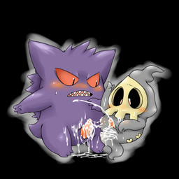 blush bodily_fluids cum duo erection genital_fluids genitals male male/male penis doneru nintendo pokemon duskull generation_1_pokemon generation_3_pokemon gengar ghost pokemon_(species) spirit undead 1:1