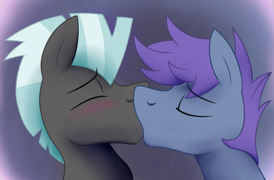 blue_body blue_fur blue_hair blush canon_x_oc duo eyes_closed feathered_wings feathers feral fur grey_body grey_fur hair kiss_on_lips kissing male male/male mohawk purple_hair simple_background unsigned wings dripponi friendship_is_magic hasbro my_little_pony thunderlane_(mlp) windy_dripper equid equine horse mammal pony 2015 bust_portrait portrait