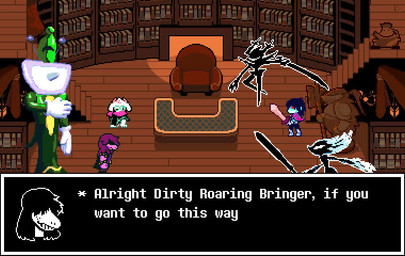 ambiguous_gender anthro axe baseball_bat bat_(object) blue_sky book bookshelf cane clothing cloud desk electronics eyewear female for_a_head furniture gesture glasses grass green_clothing green_eyewear green_glasses green_robe green_scarf green_suit group hand_gesture hat headgear headwear holding_book holding_object holding_weapon humor long_nose male melee_weapon mitre necktie plant pointing pointing_at_another projector_screen pun real realistic realistic_anatomy red_clothing red_suit religious_clothing religious_headwear robe scarf screen screen_face shitpost sky sofa stairs suit sword table television text text_box therapy throwing_object transition_effect weapon yellow_clothing yellow_necktie yellow_robe sound_warning teox977 animaniacs batman_(series) dc_comics deltarune undertale_(series) warner_brothers fan_character gerson_boom_(deltarune) jackenstein kris_dreemurr miss_mizzle ralsei roaring_knight susie_(deltarune) tenna_(deltarune) bovid caprine darkner dinosaur goat human mammal mizzle_(deltarune) object_head prehistoric_species reptile scalie screen_head turtle tv_head animated english_text meme short_playtime sound