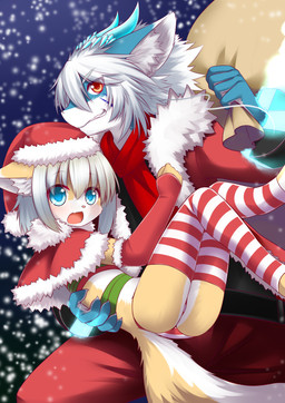age_difference anthro armwear bag belt blue_body blue_eyes blue_fur blush bottomwear bracelet bridal_carry carrying_another christmas_clothing christmas_headwear claws clothed clothing coat countershading duo elbow_gloves eyelashes facial_markings fangs female fur fur-trimmed_shawl fur_shawl fur_trim_(clothing) gloves glowing hair handwear hat head_markings headgear headwear holidays horn inner_ear_fluff jewelry legwear male markings open_mouth outside panties pants pattern_bottomwear pattern_clothing pattern_legwear pattern_panties pattern_underwear red_eyes ribbons sack santa_hat scarf shawl simple_background skimpy smile snow snowing stockings striped_bottomwear striped_clothing striped_legwear striped_panties striped_underwear stripes teeth thigh_highs topwear tuft underwear white_body white_fur white_hair yellow_body yellow_fur young wolflong christmas wolflong_(character) canid canine fox mammal unknown_species 2014 absurd_res character_request hi_res