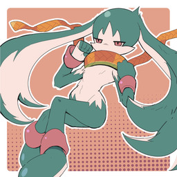 anthro butt fur green_body green_fur kemono long_ears male red_eyes ring slim thin_calves young young_anthro kabura_kk bandai_namco klonoa_(series) king_of_sorrow 1:1 absurd_res hi_res