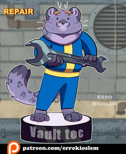 anthro male solo tail errokioslem fallout microsoft felid feline leopard mammal pantherine snow_leopard hi_res