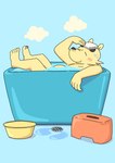 anthro bathtub belly biped blush eyes_closed feet humanoid_hands kemono solo towel panda_po bear mammal 2024 hi_res