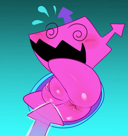 anthro anus big_vulva blush butt chibi female genitals gradient_background huge_vulva nude nude_female open_mouth plump_labia purple_body shortstack simple_background solo spiral spiral_eyes vulva dizzytizzy deltarune undertale_(series) darkner virovirokun 2022 digital_media_(artwork) hi_res unavailable_at_source