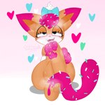 bedroom_eyes blush bodily_fluids bow_(feature) fangs feet female feral foot_fetish foot_focus fur heart_symbol looking_at_viewer looking_pleasured narrowed_eyes orange_body orange_fur pawpads seductive simple_background smile solo sprinkles sweat sweaty_feet teeth critter_catcher hasbro littlest_pet_shop littlest_pet_shop_(2012) sugar_sprinkles domestic_cat felid feline felis mammal 1:1 hi_res