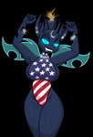 american_flag anthro big_breasts black_body blue_eyes breasts clothing ear_piercing fangs female glow_ring glowrings one-piece_swimsuit piercing side_boob sparkler swimwear teeth thick_thighs united_states_of_america moonatik friendship_is_magic hasbro my_little_pony fan_character trill_(not_a_spider) arthropod changeling alpha_channel hi_res