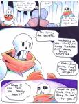 2016 aftertale animated_skeleton bone clothing comic dialogue english_text gloves handwear loverofpiggies male not_furry papyrus_(undertale) plant sad sans_(undertale) scarf skeleton teeth text tree undead undertale undertale_(series)