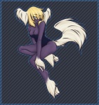 anthro blonde_hair breasts cleavage clothed clothing female hair hairless solo tail honeyking jojo_(jo_tylman) canid canine canis chinese_crested_dog domestic_dog hairless_dog mammal toy_dog