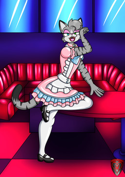 alternative_fashion anthro brothel cabaret clothed clothing crossdressing dress ear_markings femboy fur hair heterochromia j-fashion latex latex_clothing latex_dress lolita_(fashion) looking_at_viewer maid_uniform male markings pies36 simple_background solo striped_markings stripes sweet_lolita tail uniform ladyfoxheart domestic_cat egyptian_mau felid feline felis mammal absurd_res hi_res