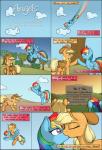 2013 apple applejack_(mlp) ball basket blonde_hair blue_body blue_feathers blue_fur carrying_another clothing cloud comic container cowboy_hat cutie_mark digital_media_(artwork) duo earth_pony english_text equid equine eyes_closed feathered_wings feathers female female/female feral flying food freckles friendship_is_magic fruit fur green_eyes grin hair half-closed_eyes hasbro hat headgear headwear hi_res horse kissing mammal multicolored_hair my_little_pony mythological_creature mythological_equine mythology narrowed_eyes orange_body orange_fur outside pegasus plant pony purple_eyes rainbow_dash_(mlp) rainbow_hair ratofdrawn sky smile standing text tombstone tree wings