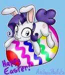 :3 blue_background blue_eyes cutie_mark diamonds_(suit) female feral hair holidays horn horned_rabbit looking_at_viewer lying on_front purple_hair simple_background solo suit_symbol young young_feral anibaruthecat easter friendship_is_magic hasbro my_little_pony mythology rarity_(mlp) almiraj equid equine hybrid lagomorph leporid mammal mythological_creature mythological_equine rabbit unicorn 2015 digital_media_(artwork)