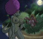 afro anthro big_breasts breasts candy clothing dessert detailed_background duo female food full_moon genitals inviting kinky_hair moon night nipples nude outside panties pussy seductive tail underwear undressing lordstevie donkey_kong_(series) nintendo candy_kong kalypso ape crocodilian haplorhine kong kremling mammal primate reptile scalie