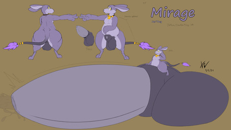 3_toes 4_fingers animal_genitalia anthro balls belly big_balls big_butt big_penis big_sheath bodily_fluids butt darkened_balls darkened_genitalia darkened_sheath feet fingers genital_fluids genitals huge_balls huge_penis hyper hyper_balls hyper_genitalia hyper_penis male overweight overweight_anthro overweight_male penis precum precum_squirt shaft_divide sheath shortstack shortstack_male small_paws solo standing tail tapering_penis tapering_tail text thick_penis thick_thighs toes wide_hips xylerthewolf mirage_(xylerthewolf) dipodid jerboa mammal rodent absurd_res english_text hi_res model_sheet