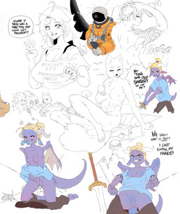 angry anthro astronaut bathing big_breasts blonde_hair bodily_fluids breasts clothing dialogue ejaculation female gender_transformation genital_fluids genitals hair horn looking_at_viewer male masturbation melee_weapon mtf_transformation multi_breast nipples purple_body shirt showering smile spiral spiral_eyes sunscreen sword tail tattoo text topwear transformation vaginal vaginal_fluids vaginal_masturbation vaginal_squirting vulva weapon corablue mythology watdurgon wonderbunny canid dragon human lagomorph leporid mammal mythological_creature mythological_scalie rabbit scalie 2025 digital_media_(artwork) english_text hi_res