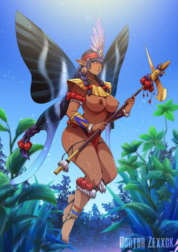 areola axe breasts female melee_weapon nipples not_furry solo weapon doctorzexxck fairy humanoid hi_res