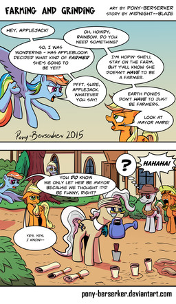 blue_body blue_feathers feathered_wings feathers female flying group humor scroll text watering_can wings pony-berserker friendship_is_magic hasbro my_little_pony mythology applejack_(mlp) derpy_hooves_(mlp) fan_character mayor_mare_(mlp) rainbow_dash_(mlp) earth_pony equid equine horse mammal mythological_creature mythological_equine pegasus pony 2015 comic english_text hi_res url