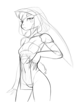 anthro clothing female genitals hat headgear headwear hood solo standing vulva hush_button derby_(mrbuttonboi) lagomorph leporid mammal rabbit hi_res monochrome sketch