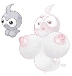 areola artist_name big_breasts bodily_fluids breasts castform female generation_3_pokemon grey_body huge_breasts multiple_images nintendo nipples normal_castform not_furry pink_areola pink_nipples pink_tongue pokemon pokemon_(species) screencap solo sweat teeth tongue vilya