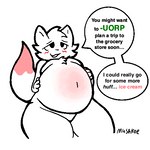 anthro belly belly_blush belly_grab big_belly bloated blush body_blush burping butt ears_up expansion fluffy fluffy_tail food fur growth hand_on_belly hyper inflation male moobs navel nude obese obese_anthro open_mouth overweight overweight_anthro overweight_male simple_background smile solo stuffing tail text thick_thighs tuft under_belly weight_gain white_body white_fur wide_hips mushkoe boy_kisser_(meme) silly_cat_(mauzymice) domestic_cat felid feline felis mammal 1:1 digital_media_(artwork) english_text low_res meme