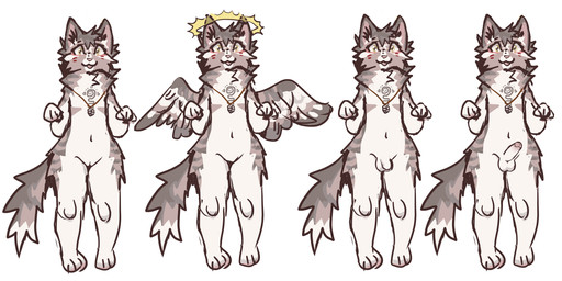 ambiguous_gender andromorph anthro brown_body brown_fur erection female flaccid flat_chested fur genitals happy intersex male penis solo standing striped_body stripes wings demibido amto_(demibido) domestic_cat felid feline felis hybrid mammal 2:1 absurd_res hi_res