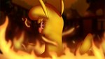 alpaca blurred_background camelid female feral fire hi_res hitsuji looking_at_viewer looking_back looking_back_at_viewer mammal paprika_paca_(tfh) solo them's_fightin'_herds