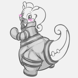 ambiguous_gender antennae_(anatomy) anthro bdsm blush blush_lines bodysuit bondage_gear bondage_gloves clean_diaper clothed clothing curled_tail diaper diaper_under_clothing diaper_under_skinsuit dripping glistening glistening_eyes handwear lock_symbol looking_back markings object_in_mouth pacifier pacifier_in_mouth simple_background skinsuit slime solo standing tail tail_markings tight_clothing wearing_diaper white_background ludis-luteo nintendo pokemon generation_6_pokemon goodra pokemon_(species) 1:1 absurd_res full-length_portrait hi_res portrait signature