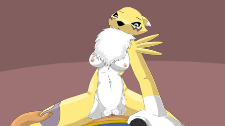 anthro black_sclera blue_eyes bodily_fluids breasts brown_background clitoral_hood clitoris cowgirl_position duo faceless_character faceless_male female female_on_top female_penetrated first_person_view from_front_position fur genital_fluids genitals gloves_(marking) hand_on_leg hand_on_thigh male male/female male_on_bottom male_penetrating male_penetrating_female male_pov markings navel neck_tuft nipples nude on_bottom on_top open_mouth penetrating_pov penetration penile penile_penetration penis_in_vagina sex simple_background spread_legs spreading straddling tuft vaginal vaginal_fluids vaginal_penetration vulva white_body white_fur yellow_body yellow_fur mrmoebius bandai_namco digimon canid canine digimon_(species) mammal renamon 16:9 2016 hi_res widescreen