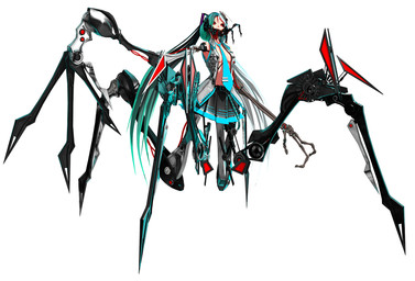 3_fingers accessory belt big_hands black_bottomwear black_clothing black_skirt blue_hair blue_necktie bottomwear breasts clothed clothing cosplay female fingers glistening glistening_clothing glistening_shirt glistening_topwear grey_clothing grey_shirt grey_topwear hair long_arms long_fingers long_hair looking_at_viewer machine mechanical_arm mechanical_leg medium_breasts metal necktie no_bra not_furry open_clothing open_shirt open_topwear pleated_skirt red_eyes shirt simple_background skirt solo topwear twintails_(hairstyle) white_background wire deino_(artist) deino_(modeler) vocaloid yamaha_corporation calne_ca hatsune_miku humanoid robot robot_humanoid robot_taur taur 2026 3d_(artwork) autodesk_3ds_max_(artwork) digital_media_(artwork) full-length_portrait hi_res portrait