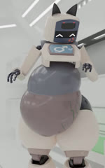 ambiguous_gender anthro belly belly_jiggle big_belly bouncing_belly gender_symbol glistening glistening_body head_tilt inside jiggling looking_at_viewer machine not_furry obese overweight screen screen_face solo standing stretch_marks symbol thick_thighs kolajo humanoid robot robot_humanoid 3d_(artwork) 3d_animation animated digital_media_(artwork) webm male_(lore)