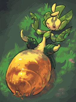 arthropod_abdomen big_butt butt feral grass lying on_back outside plant solo molaveda nintendo pokemon arthropod generation_5_pokemon leavanny pokemon_(species) 2018 hi_res