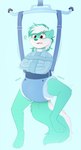 anthro baby_bouncer bdsm bondage bound clean_diaper clothed clothing diaper male restraints solo squirming straitjacket suspension suspension_bondage wearing_diaper shuphle mammal mephitid skunk absurd_res hi_res